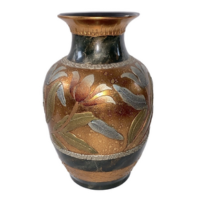 Arister decorative textured floral gold large flower vase home decor